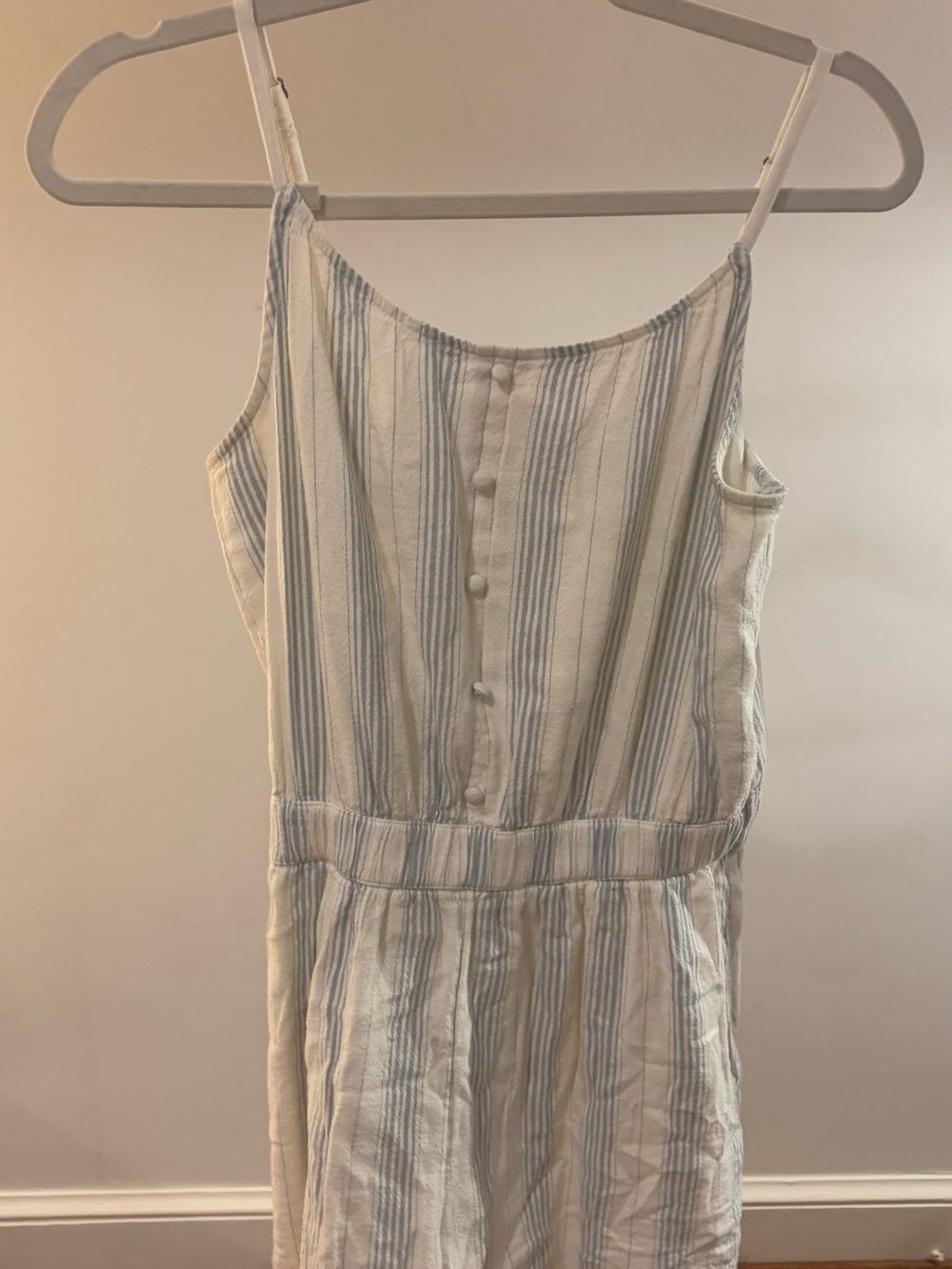 abercrombie kids Cream and Light Blue Striped One-Piece